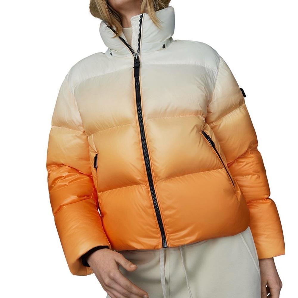 Mackage Ombre Evie Orange and White Puffer Jacket